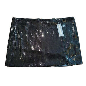 NWT BLANK NYC BLACK SEQUIN MINI SKIRT WITH SIDE SLIT DETAIL